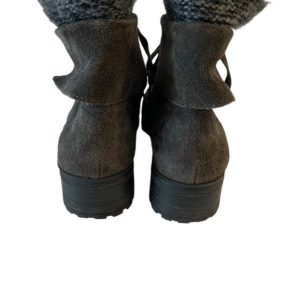 Lucky Brand 8.5M Dark Grey Suede Heeled Fold Over Women’s Ankle Booties - Picture 4 of 8